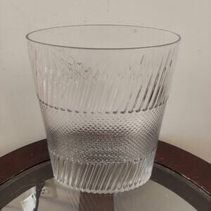 Large Elegant Vintage Ribbed Clear Glass Oval Oblong Centerpiece 10" Flower Vase